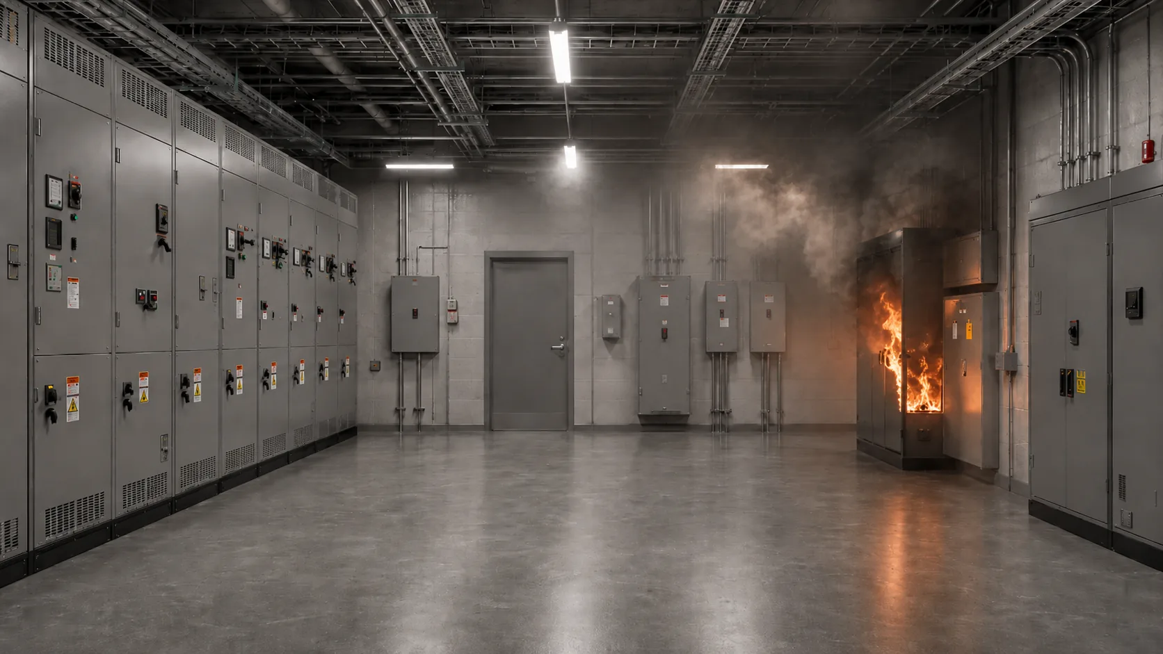 Electrical Room 2, contained fire